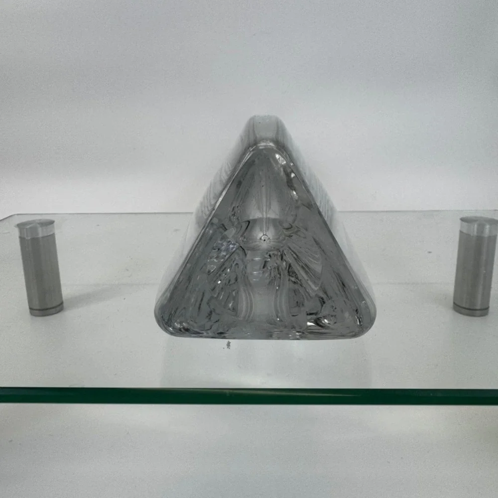 Vintage Crystal Art Glass Abstract Sculpture Vase High Quality Heavy Piece